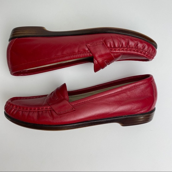 SAS Red Leather Loafer size 6.5 - Picture 7 of 12